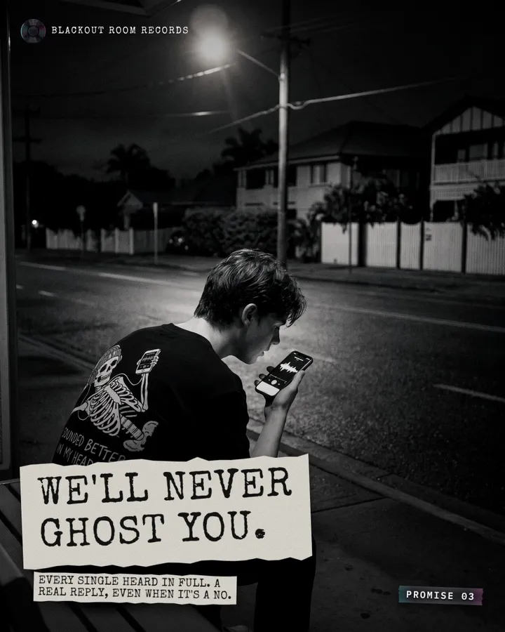 We'll never ghost you. Every single heard in full. A real reply, even when it's a no.